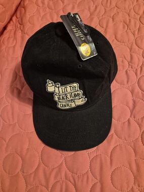 Disney Black Cap with Cream Banner Candle Embroidery
